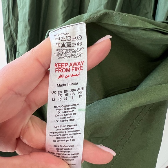 Karen Millen Organic Cotton Woven Shirred Tiered Short
Sleeve Maxi Dress - Picture 7 of 8